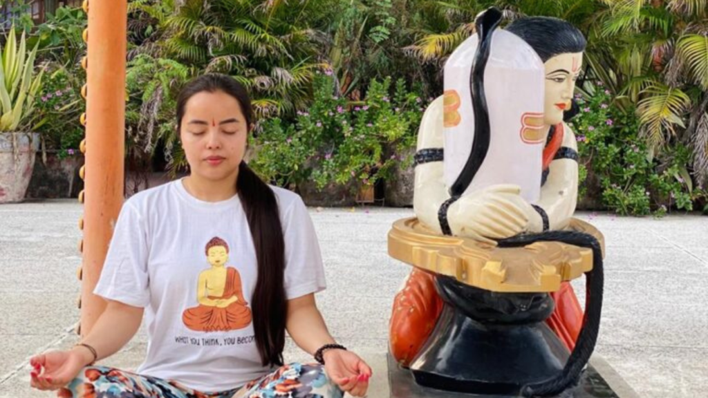 Yogini Preity Bisht doing meditation 